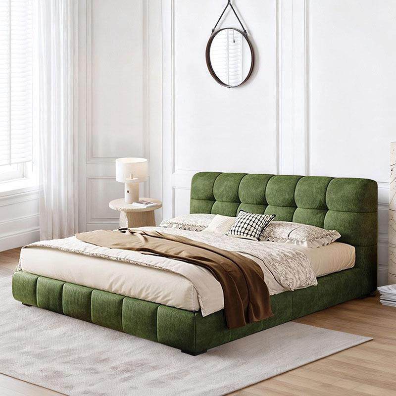 网红泡芙床布艺床意式双人1.8米主卧大床布床现代简约高箱储物床