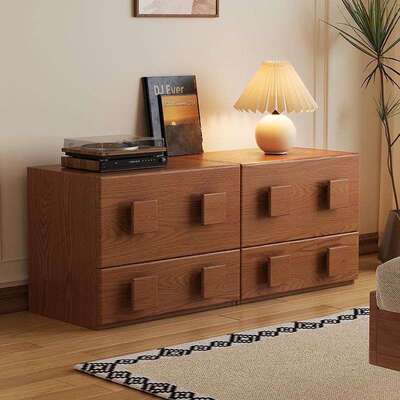 法式复古组合客厅靠墙置物柜实木餐边柜小立柜储物柜卡门柜