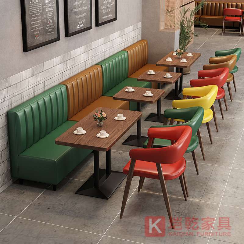 咖啡厅桌椅组合洒吧清吧音乐餐厅烧烤奶茶店卡座沙发圆桌商用网红