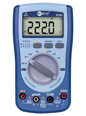 伊万厂家VC92晶体管交直流NCV验电2KV高压全保护光伏万用表