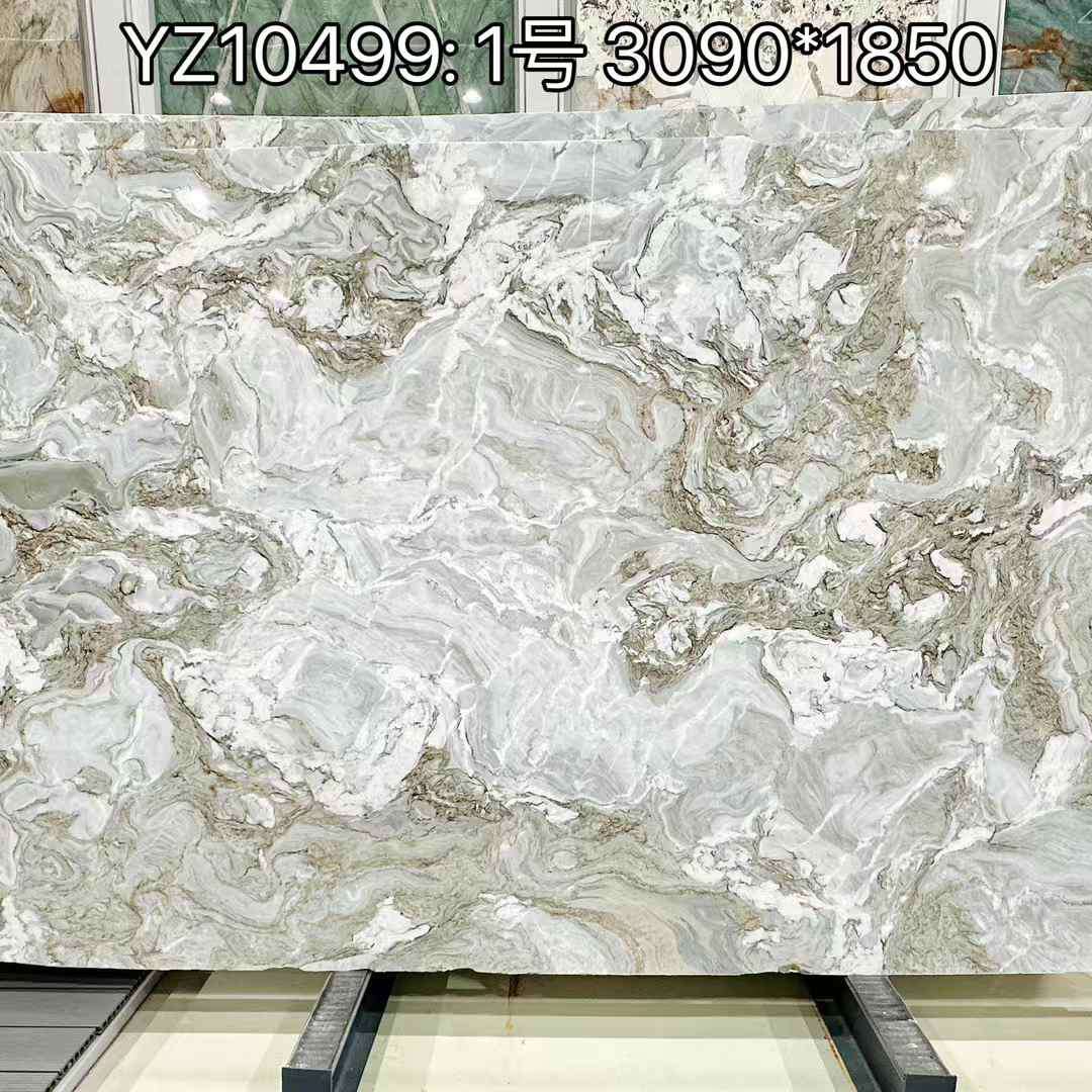奢石安弟斯雪景 岛台餐桌天然大理石踏步楼梯石材装饰