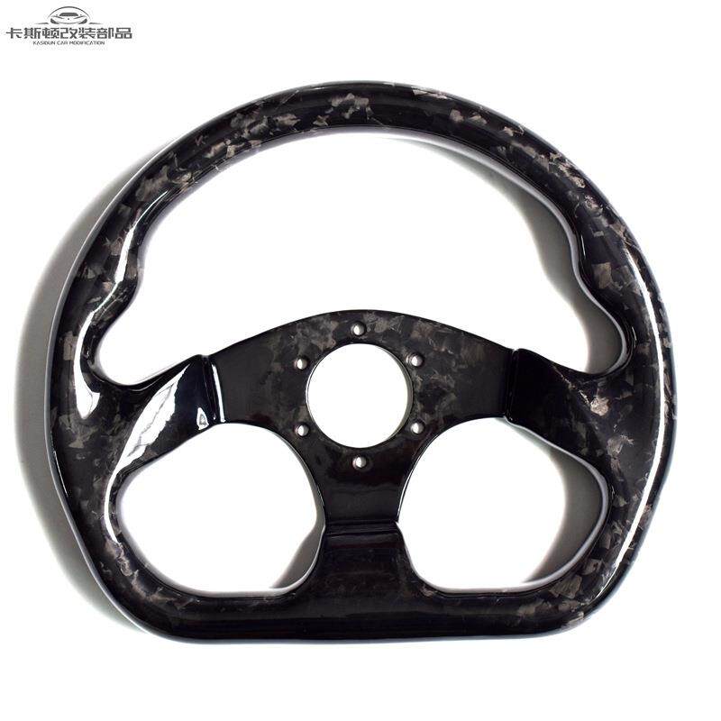支持加工 汽车方向盘赛车竞赛碳纤维乱纹哑光直径320mm，凹度30mm