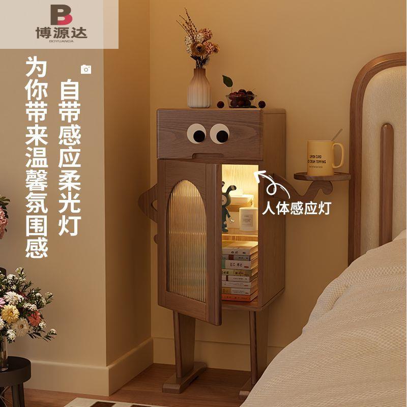 机器人造型带灯床头柜客厅实木边几电视置物柜侧边柜创意床头柜