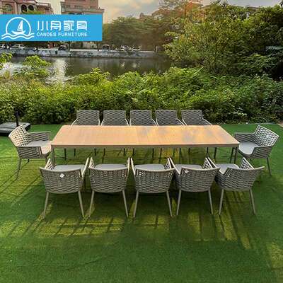 小舟北欧户外藤编桌椅休闲餐桌组合庭院单人沙发茶几组合家具