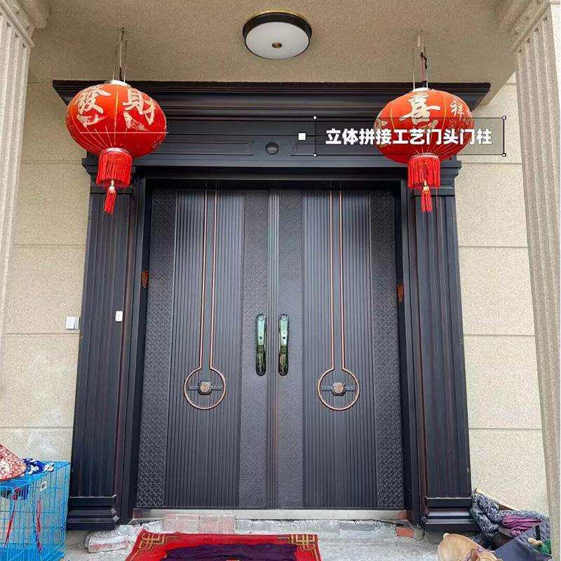 铸铝门别墅大门双开门农村乡村对开门家用自建房子母铜进户入户门