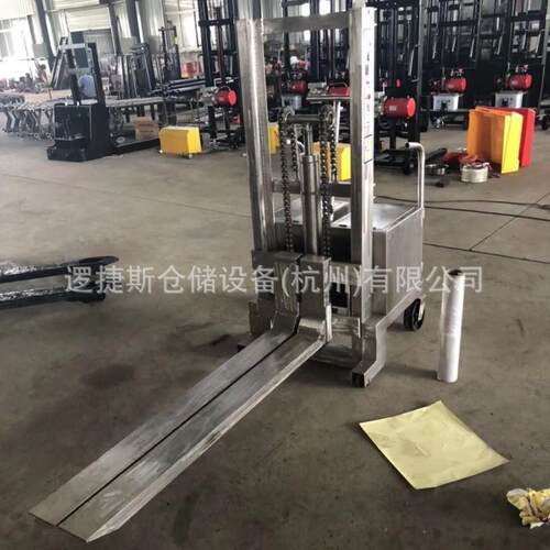 非标304不锈钢半电动平衡重堆高车液压升降铲车托盘搬运堆垛叉车