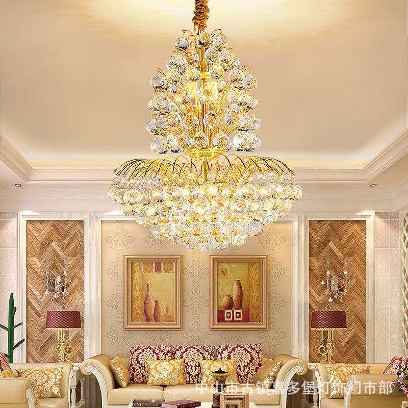 欧式水晶吊灯奢华客厅灯圆形水晶灯LED简欧餐厅灯饰大气卧室灯具
