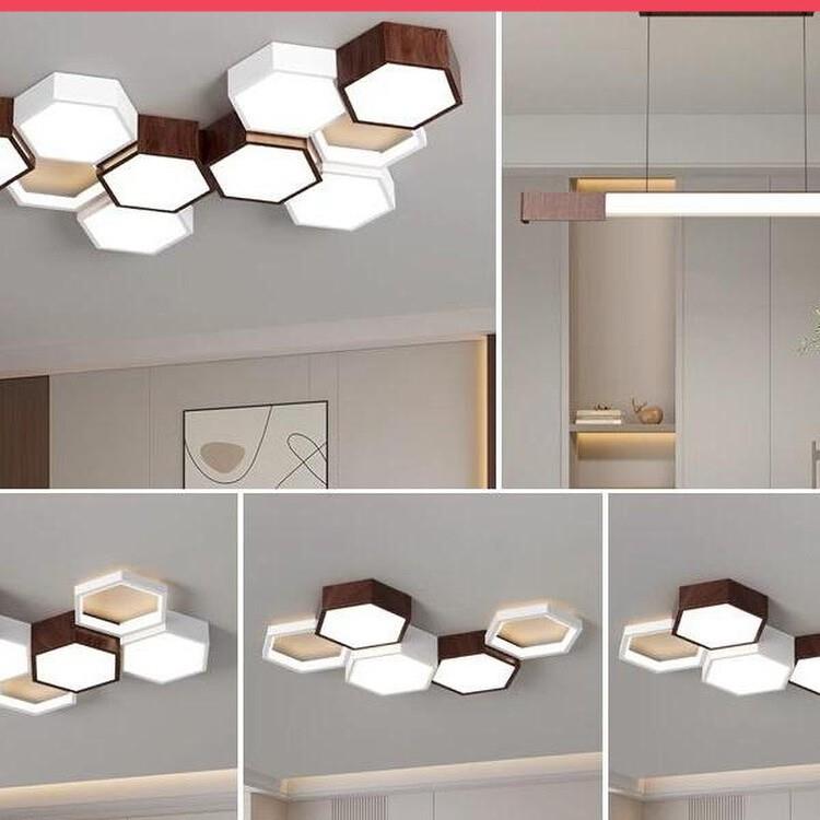 中古风客厅吸顶灯现代极简大气蜂巢灯北欧创意新款卧室灯全屋灯具