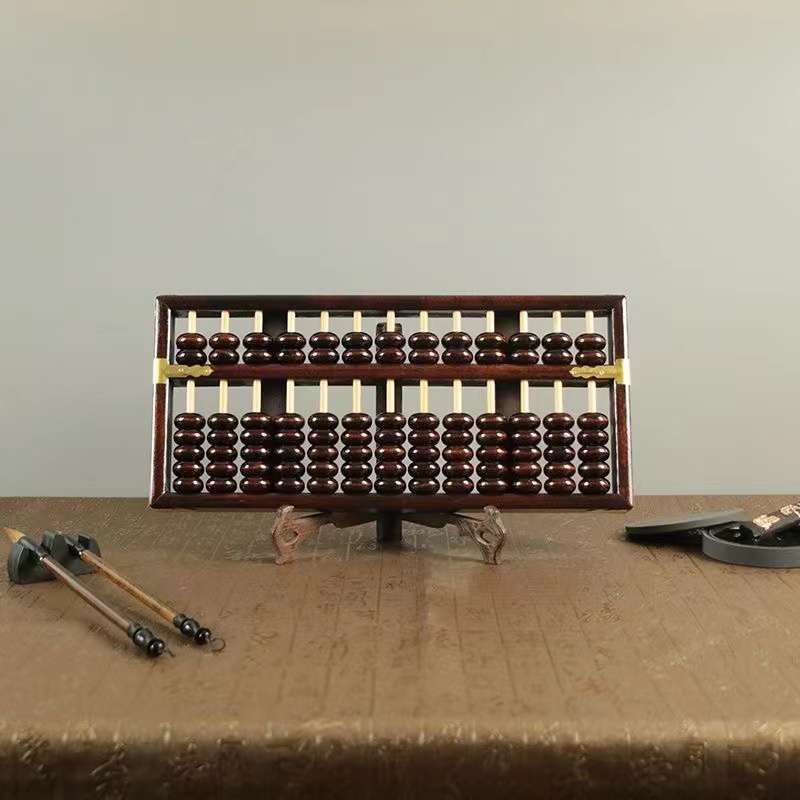 老式传统13档大号实木算盘复古珠心算盘工艺文玩算盘实木摆件王之