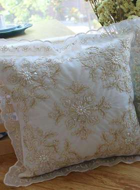 3MQR轻奢欧式简约韩式蕾丝客厅沙发抱枕套靠垫汽车腰枕办公室填充