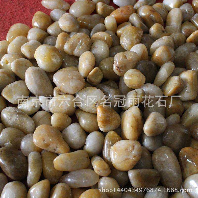 南京雨花石黄色鹅卵石水洗石铺路园林景观透水路面防滑水池造景