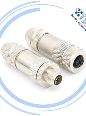 1417430 M12 X型全金属8芯公头组装插头 带屏蔽数据连接器