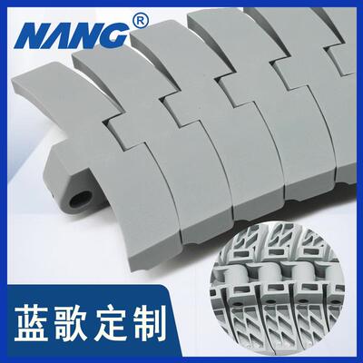 蓝歌|转弯燕尾链输送线宽度82.6-190.5饮料输送材质POM工业链板