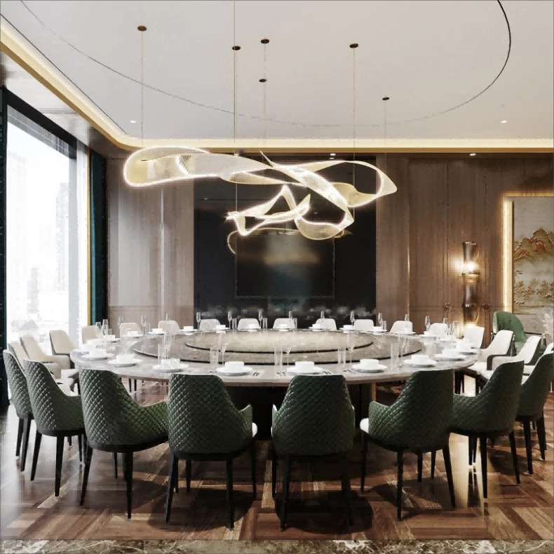 现代简约设计师长条前台吧台客厅餐厅led灯具亚克力艺术飘带吊灯