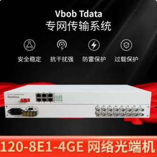 vbobtdata电信级8E1+千兆网络光端机+百兆网络1000M网络光端机PDH