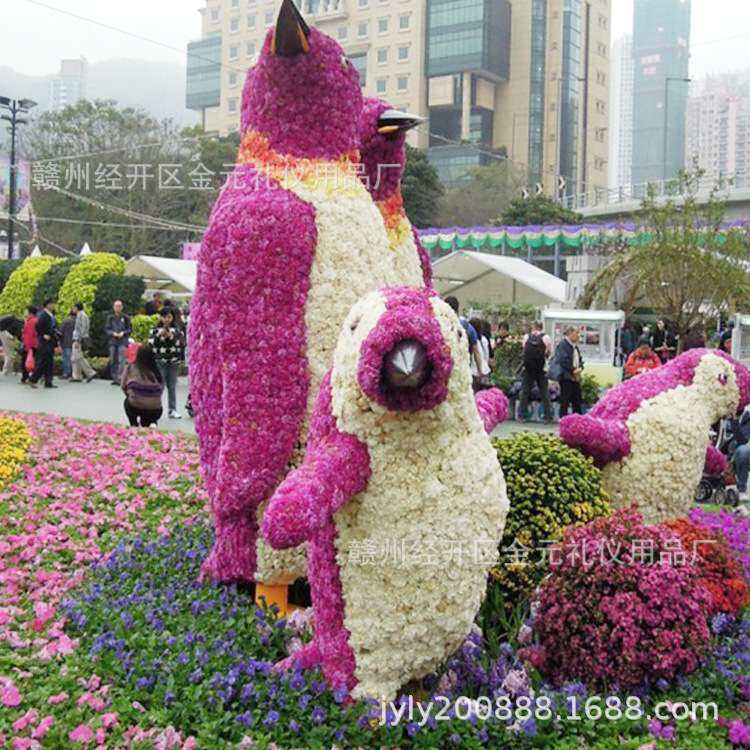 厂家直销 新款动物绿雕 各种造型绿雕 人造绢花动物大象