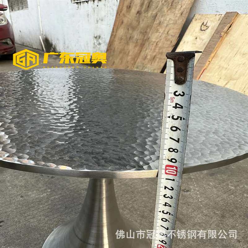 欧式大理石饰面圆桌现代简约餐桌轻奢不锈钢桌子售楼处酒店洽谈桌