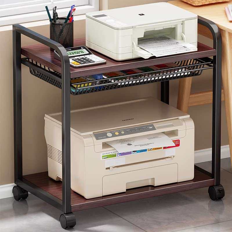 打印机置物架办公室落地可移动复印机收纳架子家用桌边主机托架