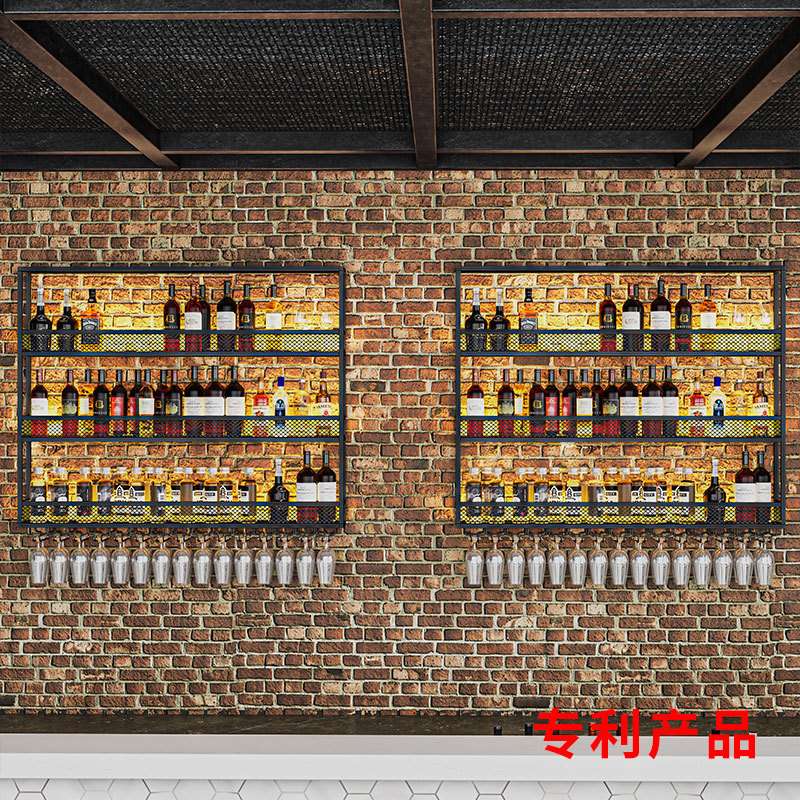 铁艺酒架壁挂式墙上餐厅红酒柜展示架酒吧吧台酒柜创意装饰置物架