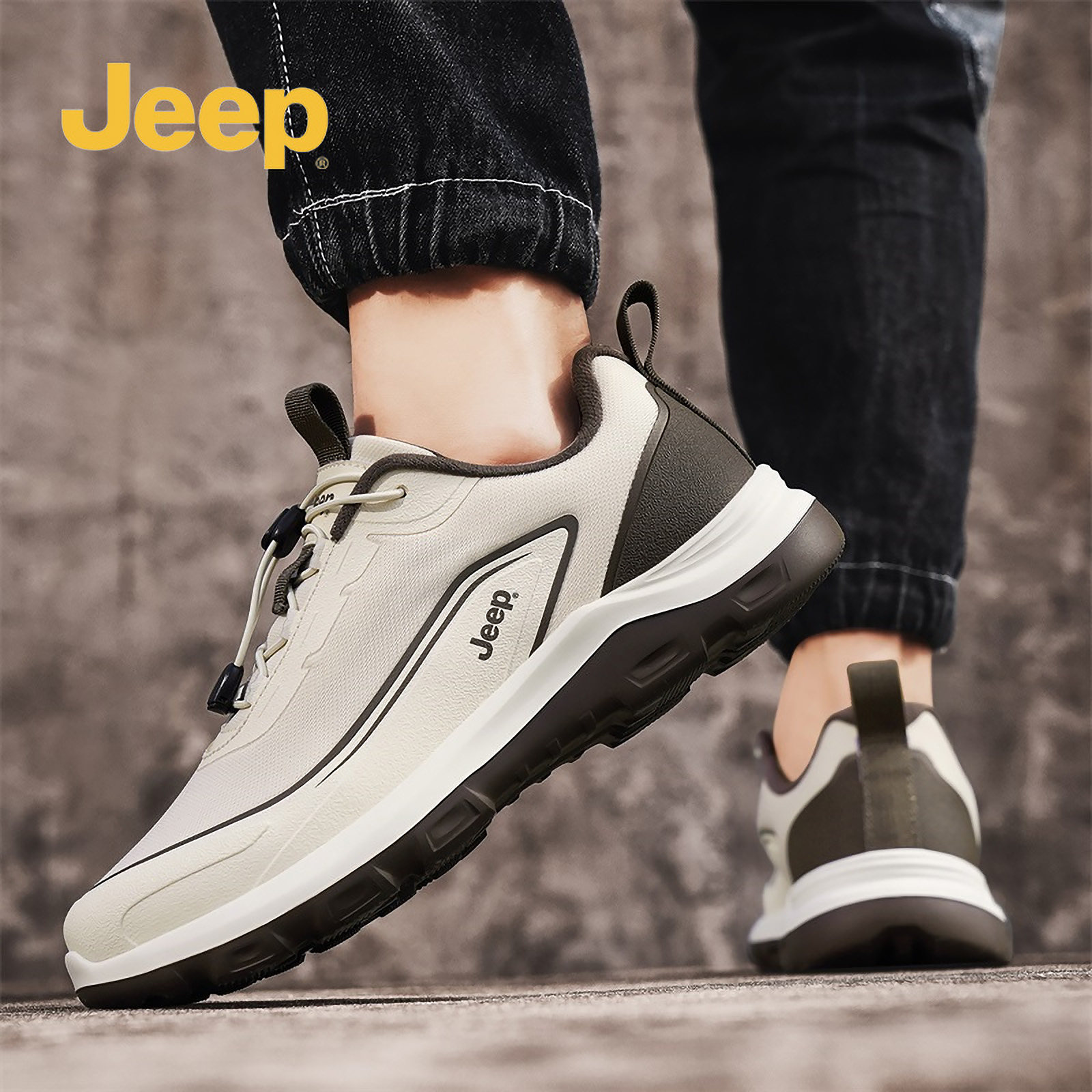 jeep吉普男鞋秋冬2025新款透气网面休闲运动鞋轻便潮流缓震跑步鞋,流行男鞋,时尚休闲鞋,淘宝优惠券,粉丝福利购,淘宝优惠卷