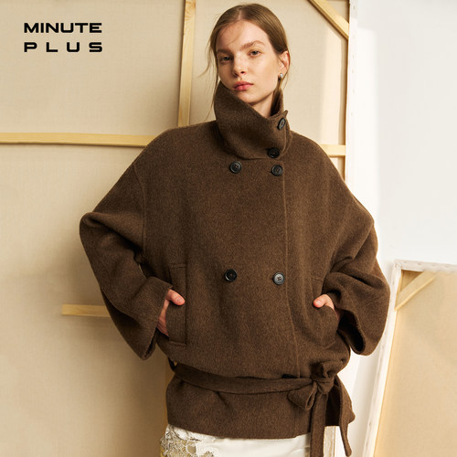MinutePlus短款纯色毛呢外套