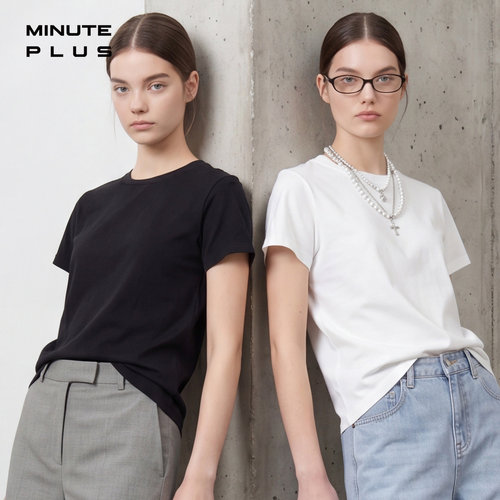 【汤曼妮粉丝专享】MinutePlus高弹圆领短款T恤MP63TE11
