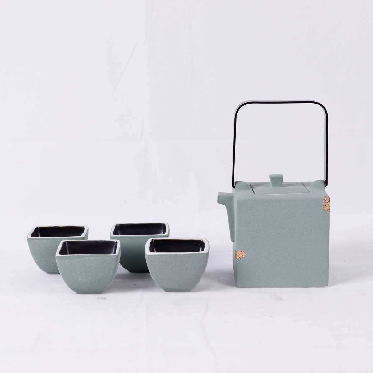 现代极简摆件茶具茶壶套装茶几客厅售楼处样板间陶瓷艺术软装饰品