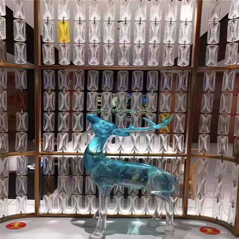 304不锈钢水晶玻璃屏风超白玻璃砖水晶砖装饰办公隔断屏风玄关室