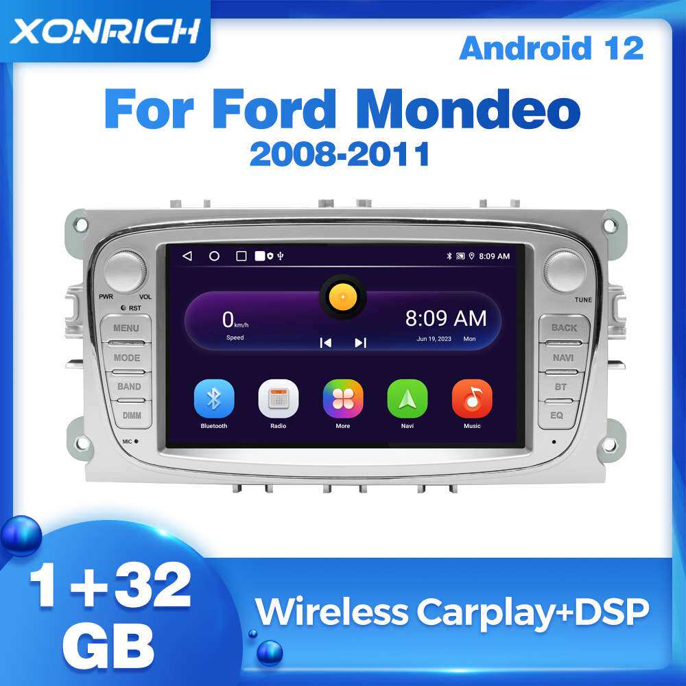 适用福克斯Ford Focus Mendo 2008-2012银色改装安卓车载导航仪播