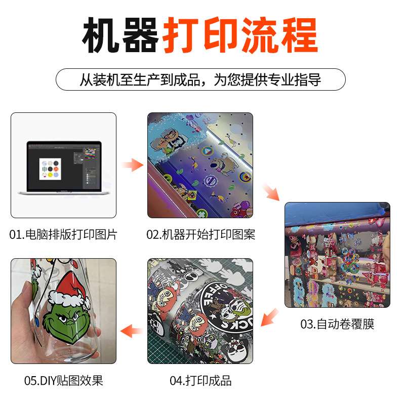 uv转印贴打印机一体60cm卷对卷冷转印16盎司玻璃杯贴纸uv打印机器