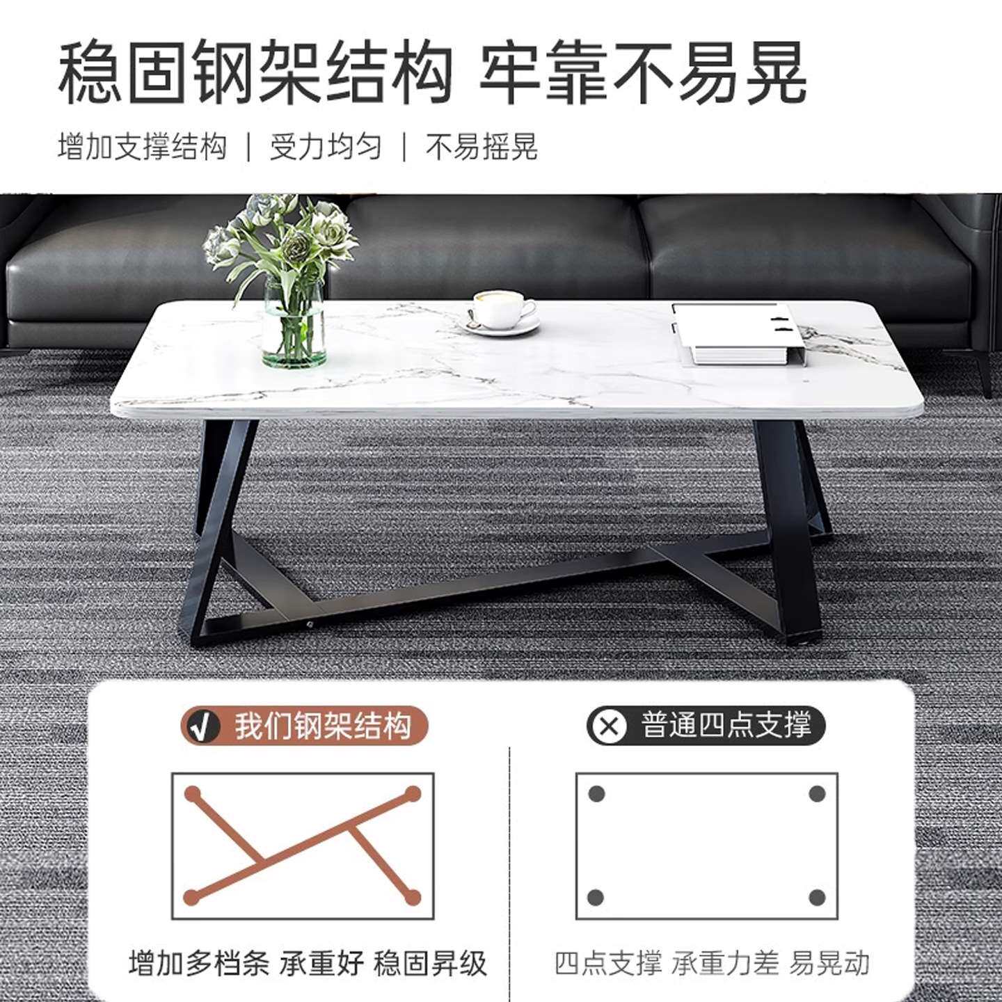茶几桌北欧风长方形小茶几小户型客厅轻奢茶桌办公室酒店接待矮桌