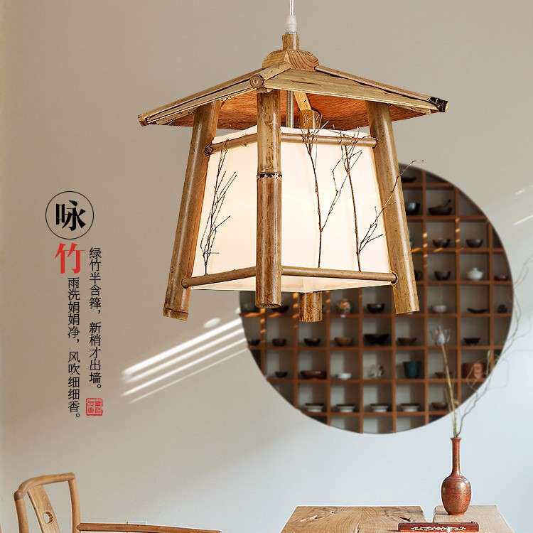 东南亚吊灯创意竹艺吊灯中式日式灯具餐厅客厅阳台过道竹编小灯笼
