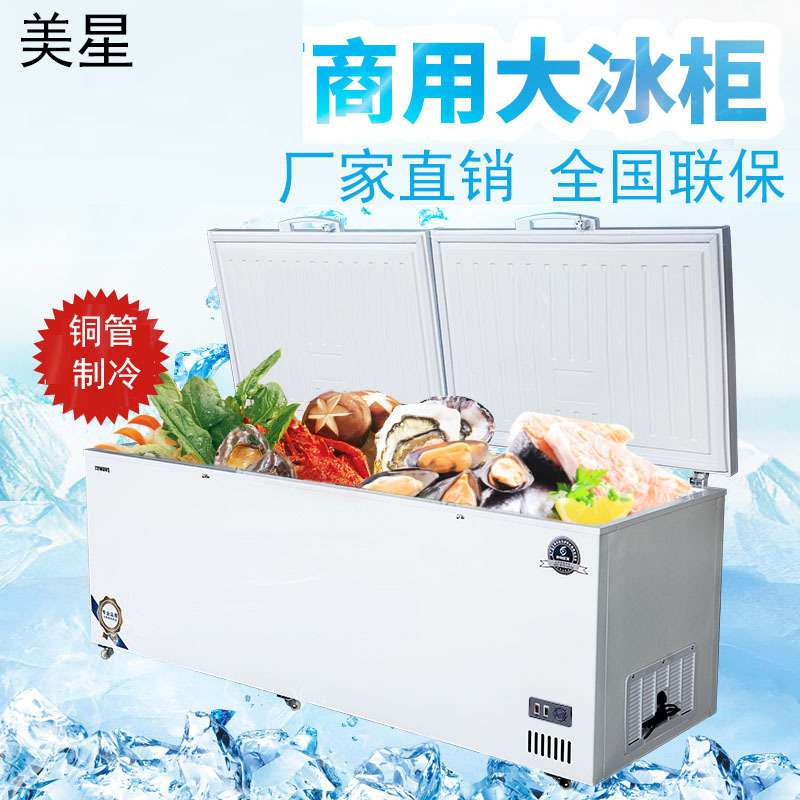 双温卧式大冰柜商用大容量家用冷柜冷藏冷冻保鲜双温节能冰箱雪柜