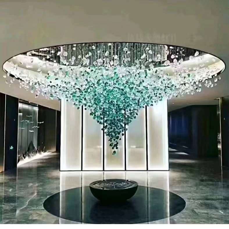非标工程琉璃石头艺术装饰吊灯售楼部沙盘酒店大堂灯水晶灯饰