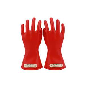 双安 00级11寸 乳胶带电作业用绝缘手套红色0.5KV  500V 低压手套