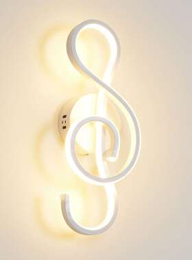 跨境北欧现代风格壁灯个性创意简约led卧室床头音符家居三色家用