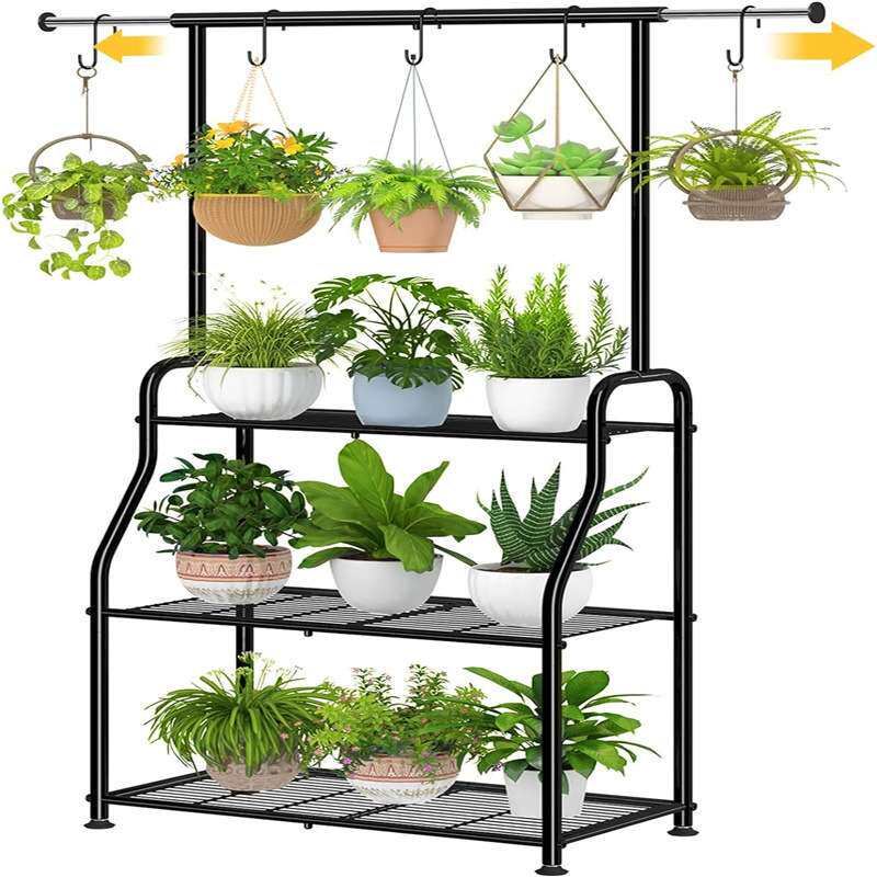 跨境铁艺花架子室内家用客厅落地式多层花盆架绿植阳台花架置物架