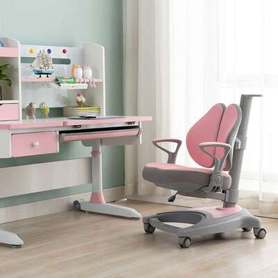 实木学习桌儿童可升降写字桌椅套装家用手摇小学生课桌椅矫正坐姿