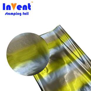 12u75CM三色条纹布料烫金纸花膜服装 纺织水洗丝印烫金浆膜印箔