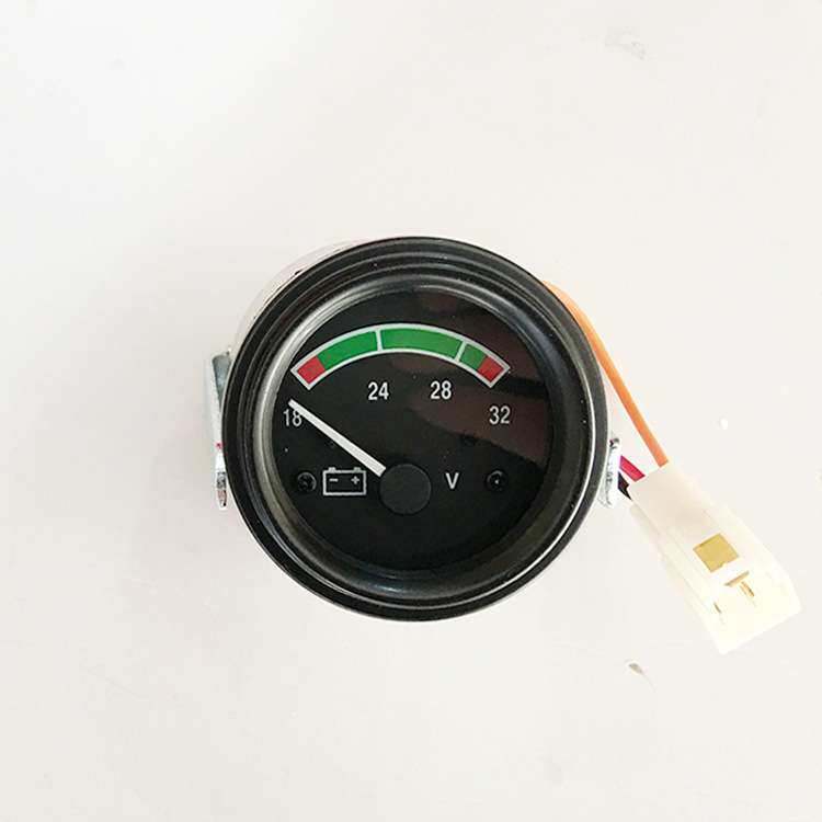 电压表24v测两块电瓶的电压变化表挖掘机货车挂车轮船用 指针带灯