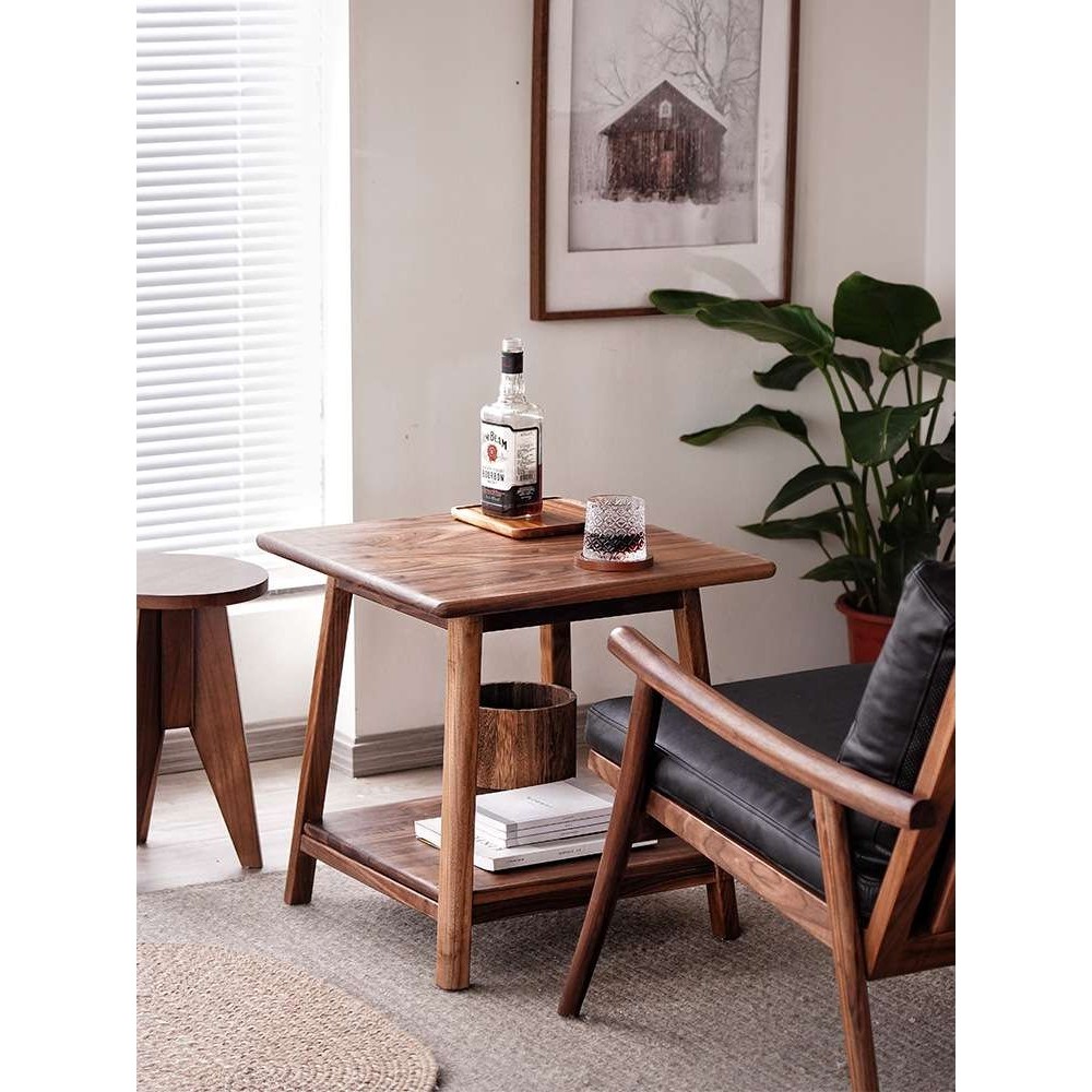 黑胡桃全实木小茶几沙发边几角几北欧小户型家用中式方桌方几边桌,3C数码配件,USB灯,淘宝优惠券,粉丝福利购,淘宝优惠卷