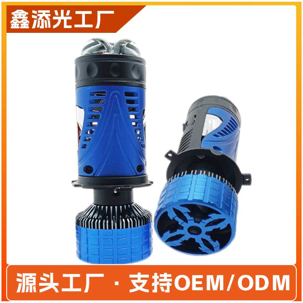 2025新款H4汽车LED大灯 双铜管鱼眼透镜远近光一体超亮聚光