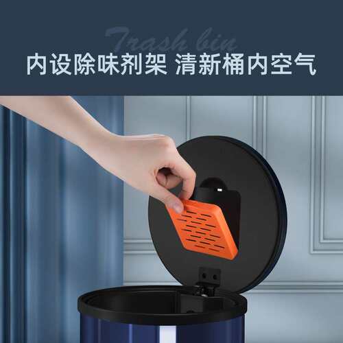家用不锈钢除臭垃圾桶跨境客厅厨房卫生间脚踏式缓降 rubbish bin