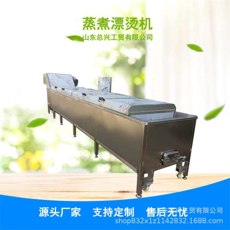 海鲜菌菇蒸煮漂烫线 连续式西红柿漂烫机 电加热空心菜漂烫杀青机