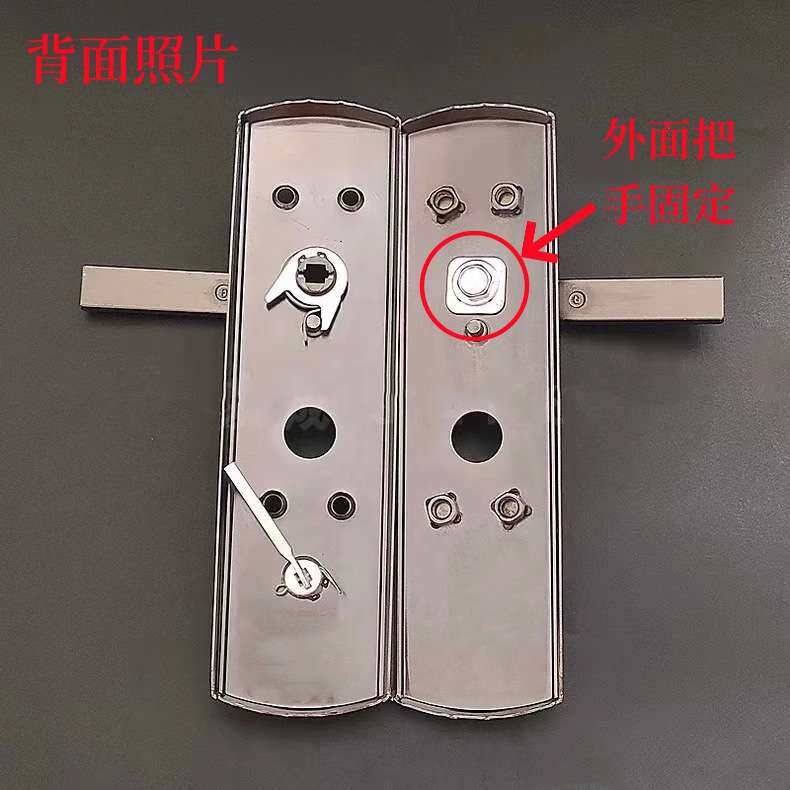 老式A14十四型4孔异形把手圆孔四个螺丝替换盼盼美心防盗门锁拉手