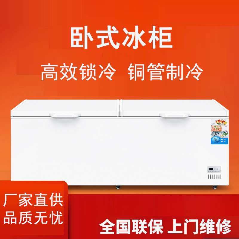 冰柜家用商用大容量冷藏冷冻柜保鲜两用卧式冰箱冷冻冷柜卧式冰柜