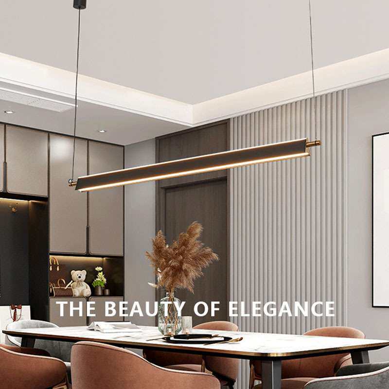 一字餐厅灯吊灯极简灯具现代简约长条餐桌灯办公室茶室可调节高度