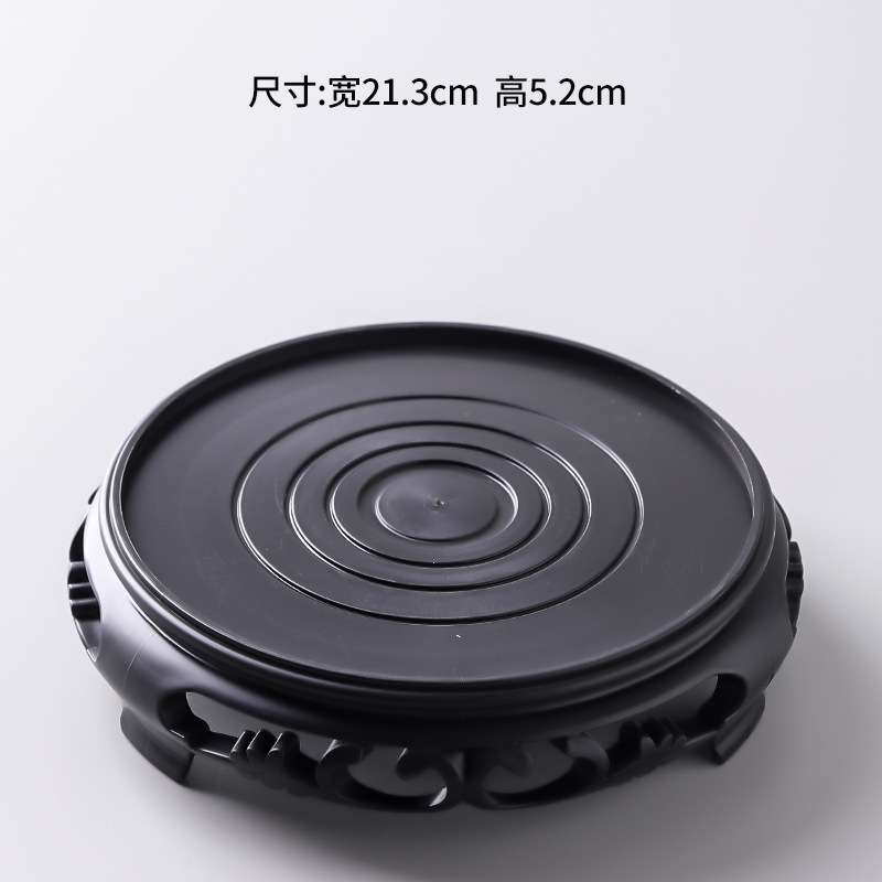 花盆底座塑料圆形长方形底盘奇石盆景兰花摆件底座复古防水托盘