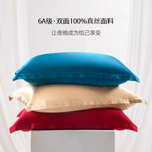 蚕花娘娘22姆米真丝枕套丝绸双面100桑蚕丝单双人枕头套枕芯套