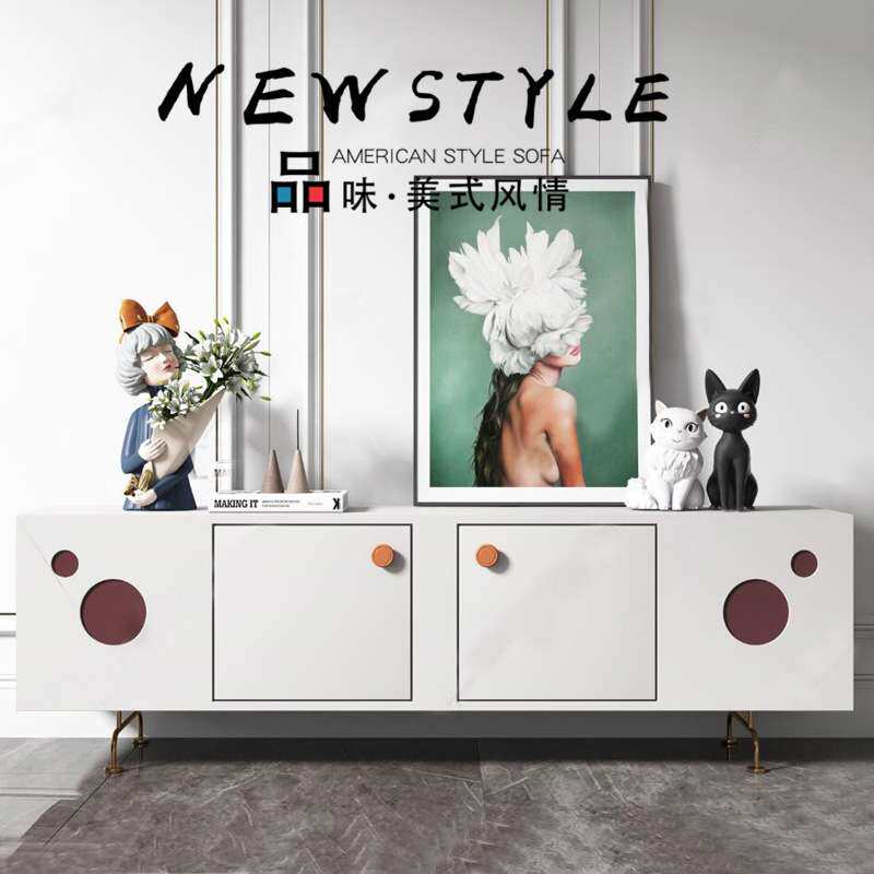 白色钢琴烤漆电视柜现代简约烤漆餐边柜创意客厅视听柜地柜整装